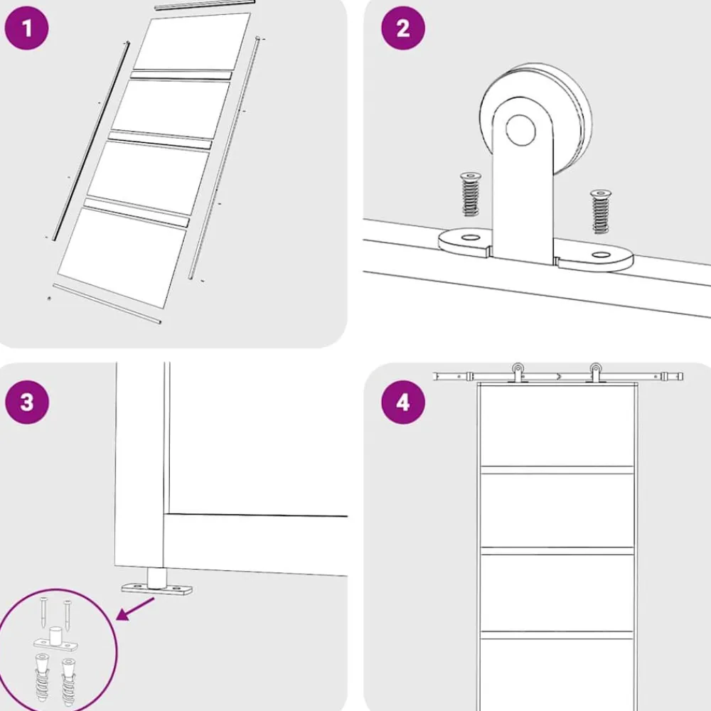 vidaXL Materiales De Construcción-Puerta corredera vidrio templado y aluminio negra 76x205 cm