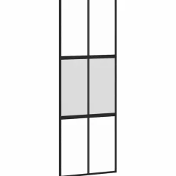 vidaXL Materiales De Construcción-Puerta corredera vidrio templado y aluminio negra 76x205 cm