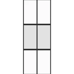 vidaXL Materiales De Construcción-Puerta corredera vidrio templado y aluminio negra 76x205 cm