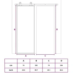 vidaXL Materiales De Construcción-Puerta corredera vidrio templado y aluminio blanca 76x205 cm