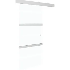 vidaXL Puerta corredera vidrio ESG y aluminio plateado 90x212 cm Outlet