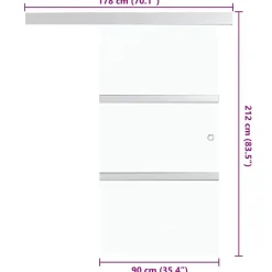 vidaXL Puerta corredera vidrio ESG y aluminio plateado 90x212 cm Outlet