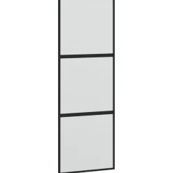 vidaXL Materiales De Construcción-Puerta corredera vidrio templado y aluminio negra 76x205 cm