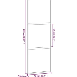vidaXL Materiales De Construcción-Puerta corredera vidrio templado y aluminio negra 76x205 cm