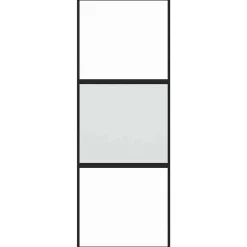 vidaXL Materiales De Construcción-Puerta corredera vidrio templado y aluminio negra 76x205 cm