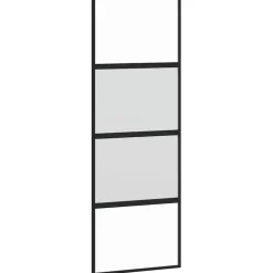 vidaXL Materiales De Construcción-Puerta corredera vidrio templado y aluminio negra 76x205 cm