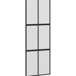 vidaXL Materiales De Construcción-Puerta corredera vidrio templado y aluminio negra 76x205 cm