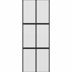 vidaXL Materiales De Construcción-Puerta corredera vidrio templado y aluminio negra 76x205 cm