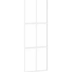 vidaXL Materiales De Construcción-Puerta corredera vidrio templado y aluminio blanca 76x205 cm