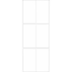 vidaXL Materiales De Construcción-Puerta corredera vidrio templado y aluminio blanca 76x205 cm
