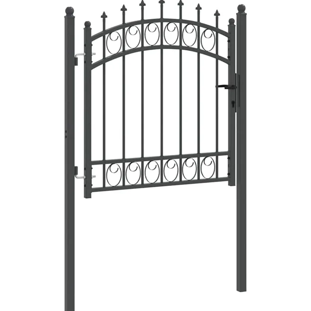 vidaXL Vallas De Jardín-Puerta de cerca con picos con cerradura Emmen 100 x 100 cm