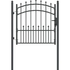 vidaXL Puerta de cerca con picos Emmen 100 x 100 cm Gris Best