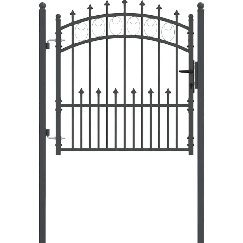 vidaXL Puerta de cerca con picos Emmen 100 x 100 cm Gris Best