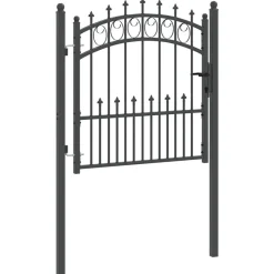 vidaXL Puerta de cerca con picos Emmen 100 x 100 cm Gris Best