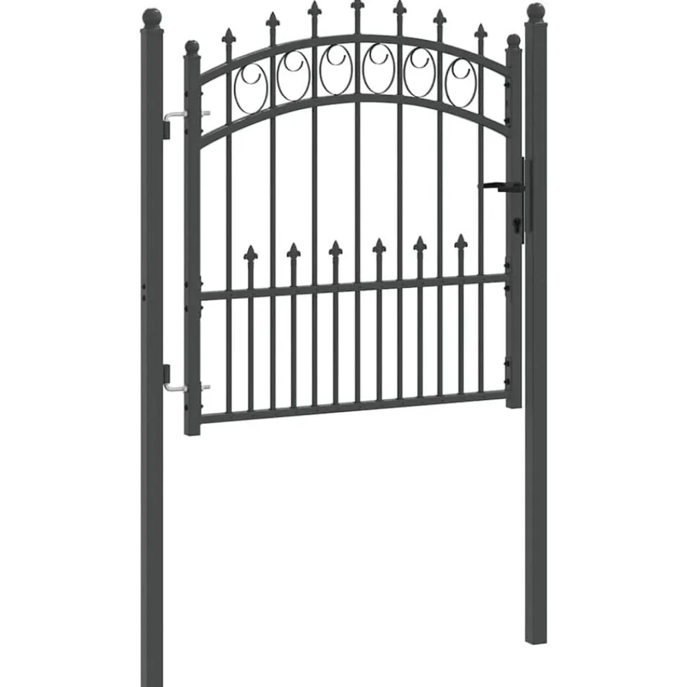 vidaXL Puerta de cerca con picos Emmen 100 x 100 cm Gris Best
