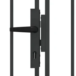 vidaXL Vallas De Jardín-Puerta de cerca con cerradura Assen Gris 301 x 200 cm Acero