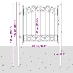 vidaXL Vallas De Jardín-Puerta de cerca con cerradura Emmen 100 x 100 cm