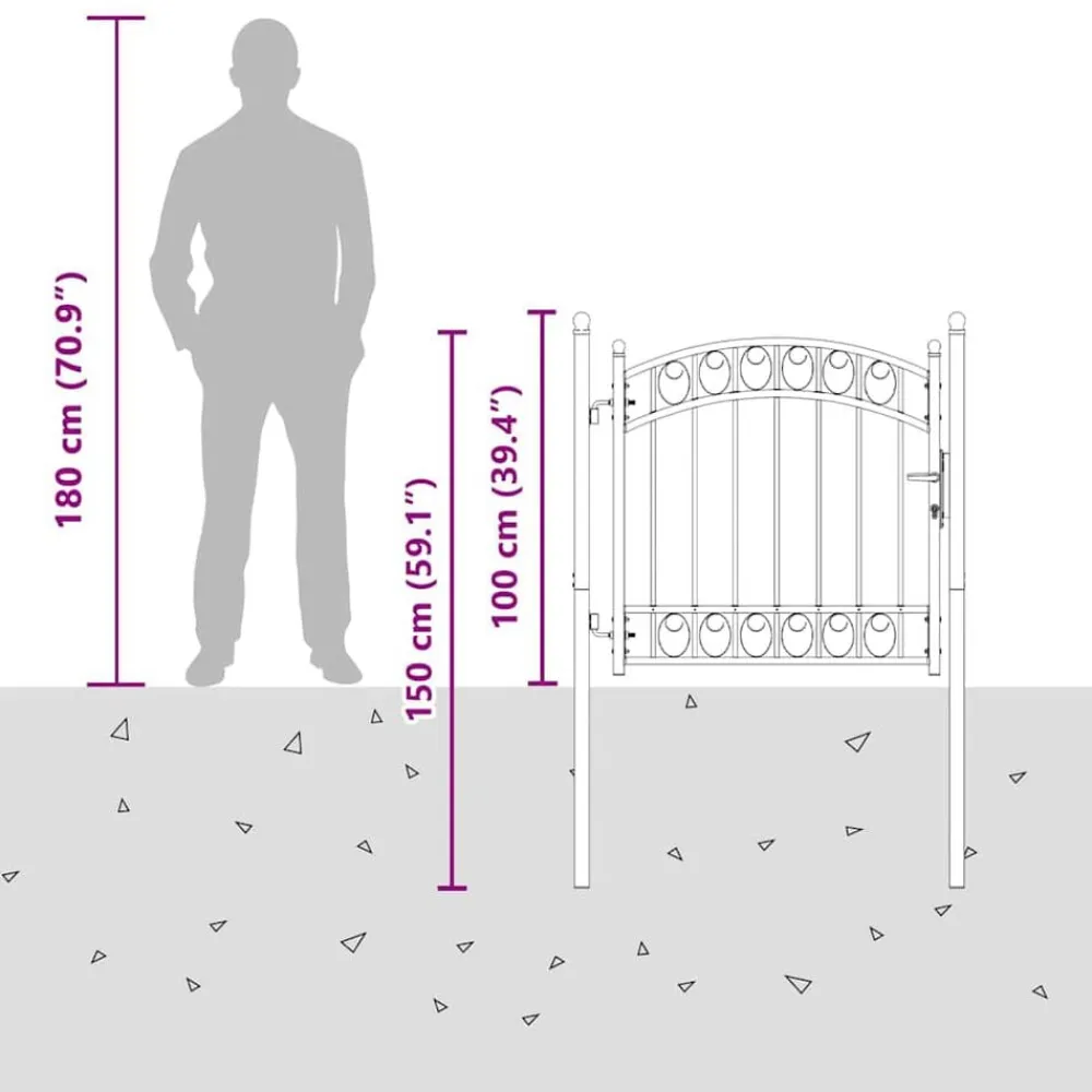 vidaXL Vallas De Jardín-Puerta de cerca con cerradura Emmen 100 x 100 cm
