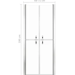 vidaXL Fontanería-Puerta de ducha claras ESG 71x190 cm