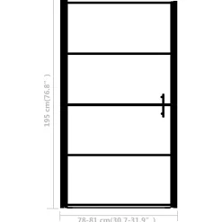 vidaXL Fontanería-Puerta de ducha de vidrio templado esmerilado negra 81x195 cm