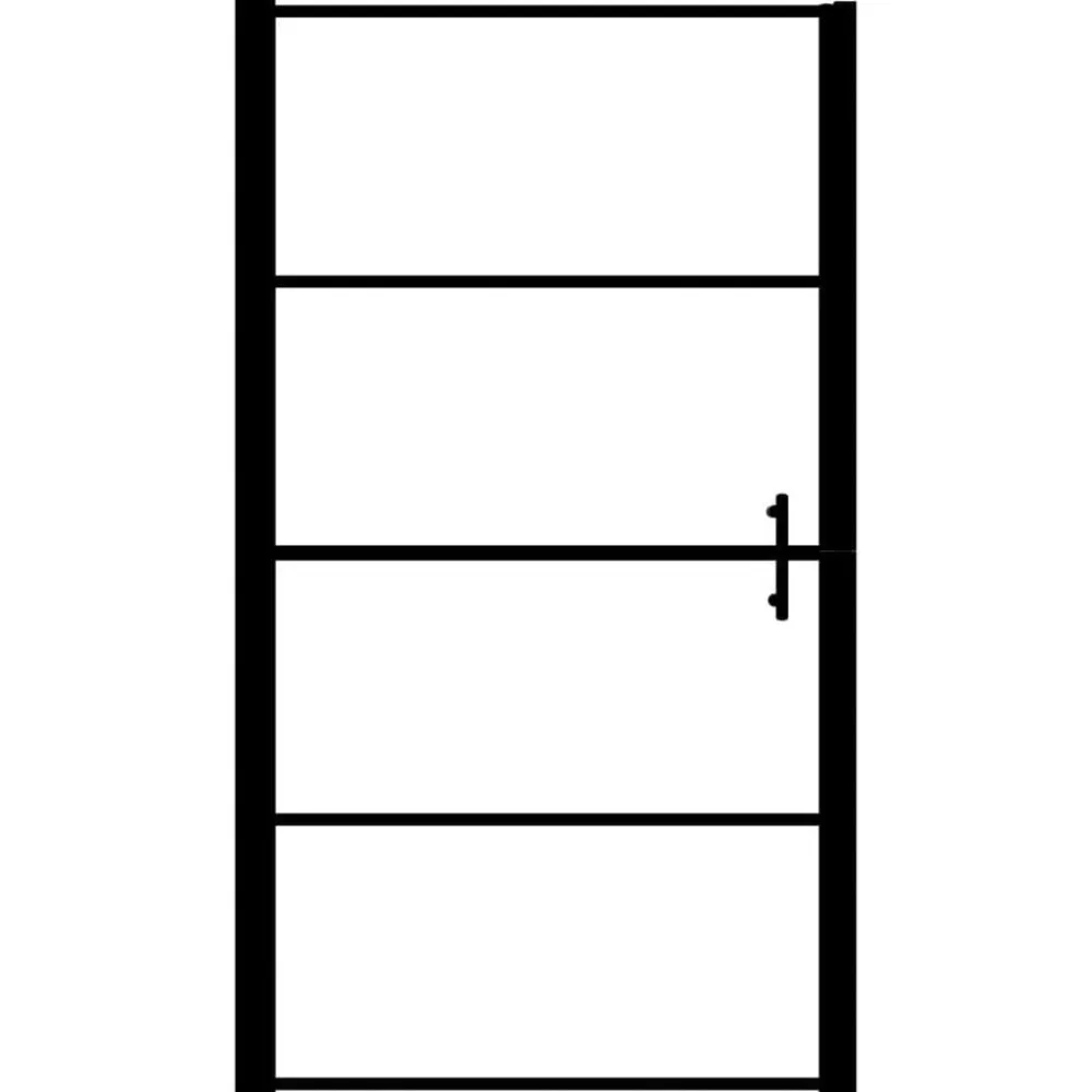 vidaXL Puerta de ducha de vidrio templado negro 81x195 cm Outlet