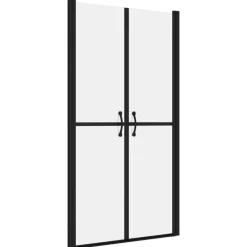 vidaXL Puerta de ducha ESG esmerilado (68-71)x190 cm Negro Clearance