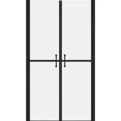 vidaXL Puerta de ducha ESG esmerilado (68-71)x190 cm Negro Clearance