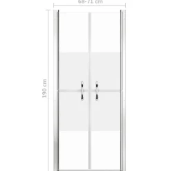 vidaXL Puerta de ducha ESG medio esmerilado 71x190 cm Plateado Best