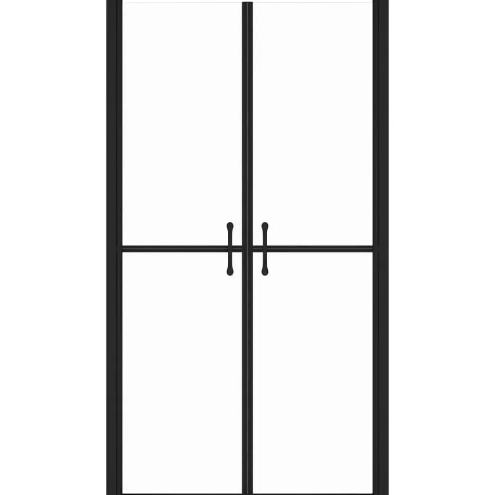 vidaXL Puerta de ducha transparente (68-71)x190 cm Negro Discount