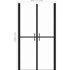 vidaXL Puerta de ducha transparente (68-71)x190 cm Negro Discount