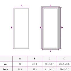 vidaXL Puerta de interior dorada vidrio templado y aluminio 76x201,5cm Dorado y mate Best