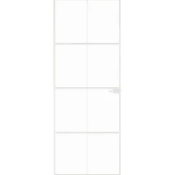 vidaXL Puerta de interior vidrio templado y aluminio blanco 76x201,5cm Blanco y transparente Best