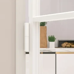 vidaXL Puerta de interior vidrio templado y aluminio blanco 76x201,5cm Blanco y transparente Hot