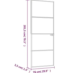 vidaXL Puerta de interior vidrio templado y aluminio blanco 76x201,5cm Blanco y transparente Hot