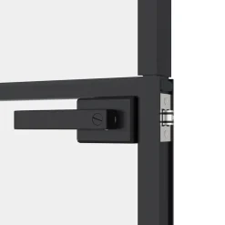 vidaXL Puerta de interior vidrio templado y aluminio negro 76x201,5 cm Negro y transparente Online
