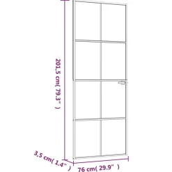 vidaXL Puerta de interior vidrio templado y aluminio negro 76x201,5 cm Negro y transparente Online
