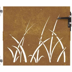vidaXL Vallas De Jardín-Puerta de jardín acero corten diseño hierba 85x75 cm