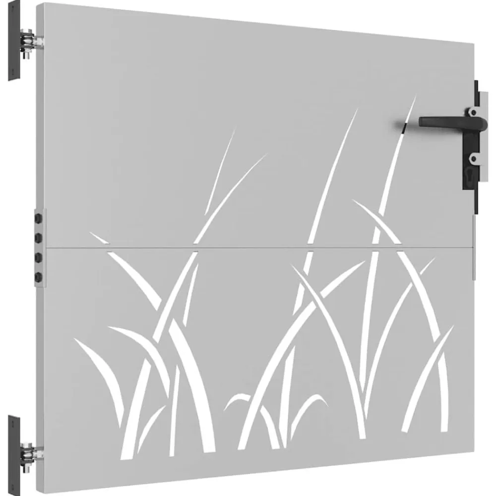 vidaXL Vallas De Jardín-Puerta de jardín acero corten diseño hierba 85x75 cm