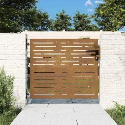 vidaXL Puerta de jardín acero corten diseño cuadrado 85x75 cm Sale