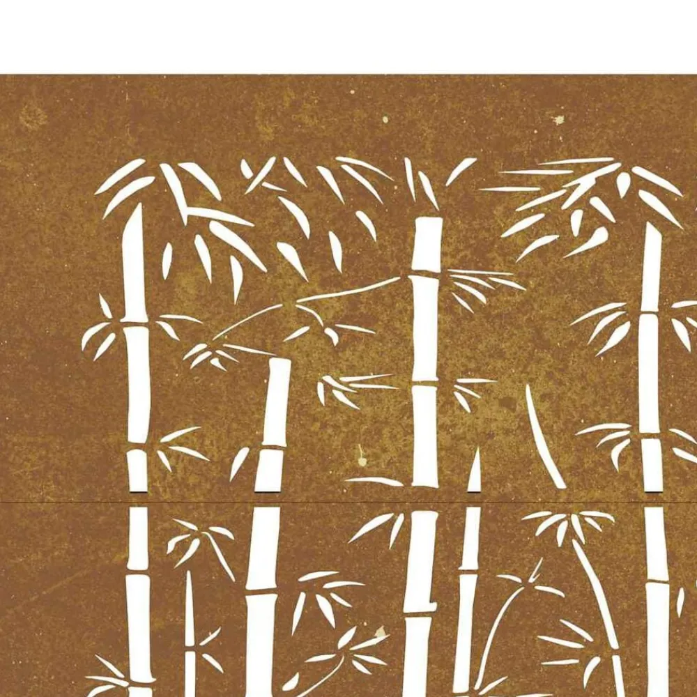 vidaXL Puerta de jardín acero corten diseño bambú 85x75 cm New