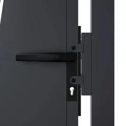 vidaXL Vallas De Jardín-Puerta de jardín antracita 100x75 cm de acero con diseño de césped