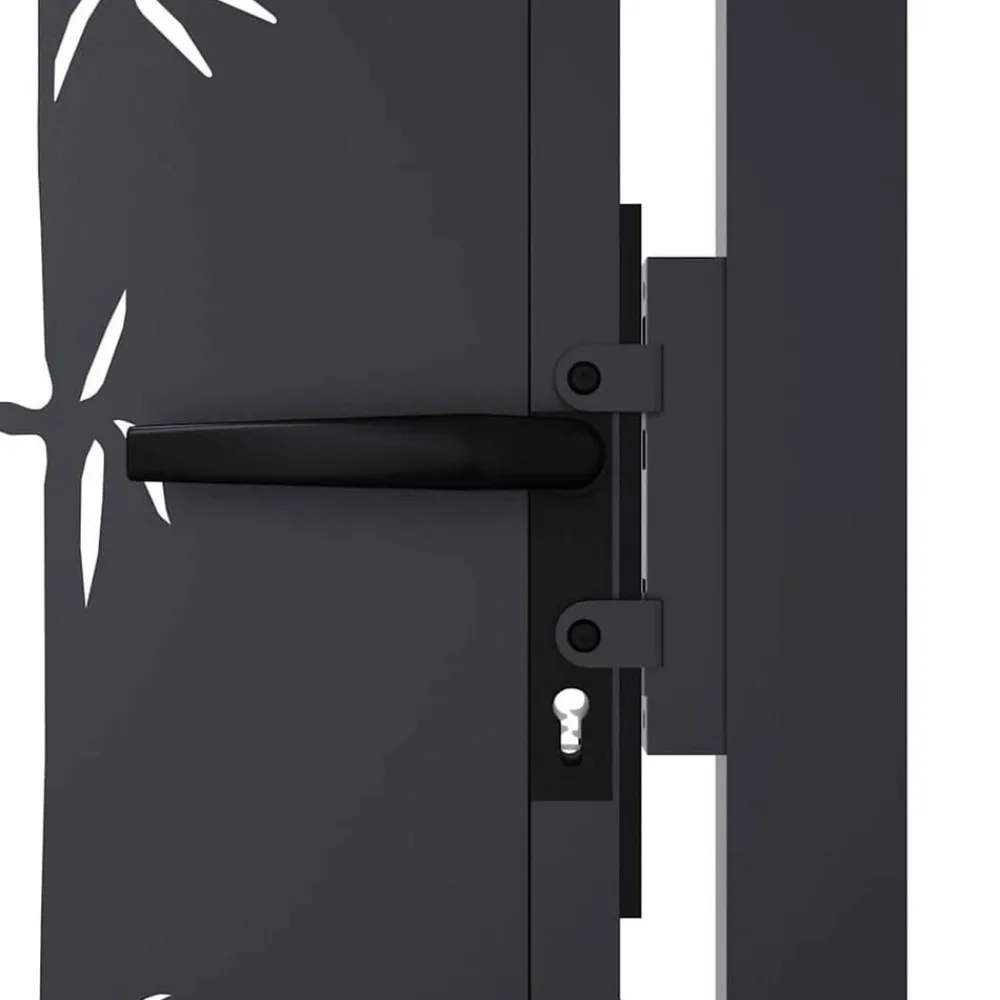 vidaXL Vallas De Jardín-Puerta de jardín antracita 100x75 cm acero diseño bambú