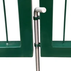 vidaXL Puerta de jardín con postes 350x100 cm acero Verde New