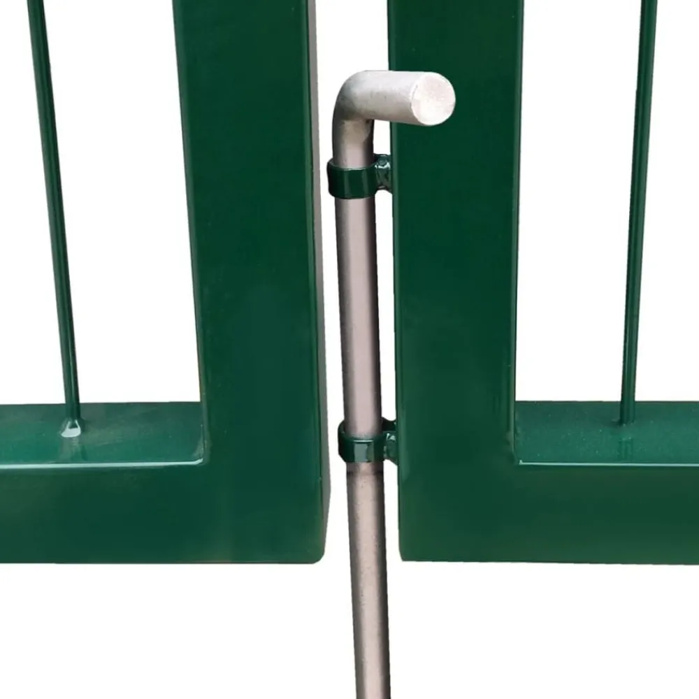 vidaXL Puerta de jardín con postes 350x100 cm acero Verde New
