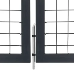 vidaXL Puerta de jardín con postes de acero 350x100 cm Antracita New