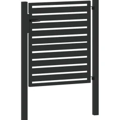 vidaXL Vallas De Jardín-Puerta de jardín con cerradura de aluminio negra 100x100 cm