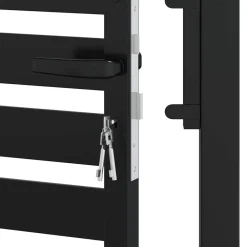 vidaXL Vallas De Jardín-Puerta de jardín con cerradura de aluminio negra 100x100 cm