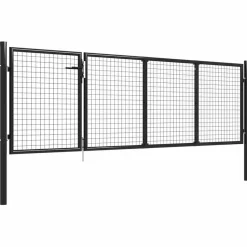 vidaXL Puerta de jardín de acero 350 x 75 cm Antracita Hot