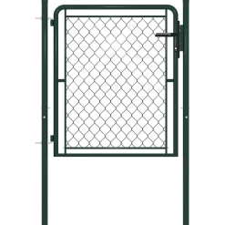 vidaXL Puerta de jardín de acero 100 x 75 cm Verde Clearance