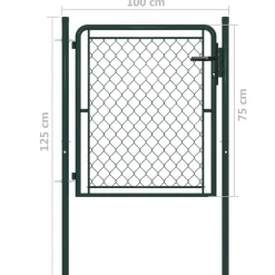 vidaXL Puerta de jardín de acero 100 x 75 cm Verde Clearance